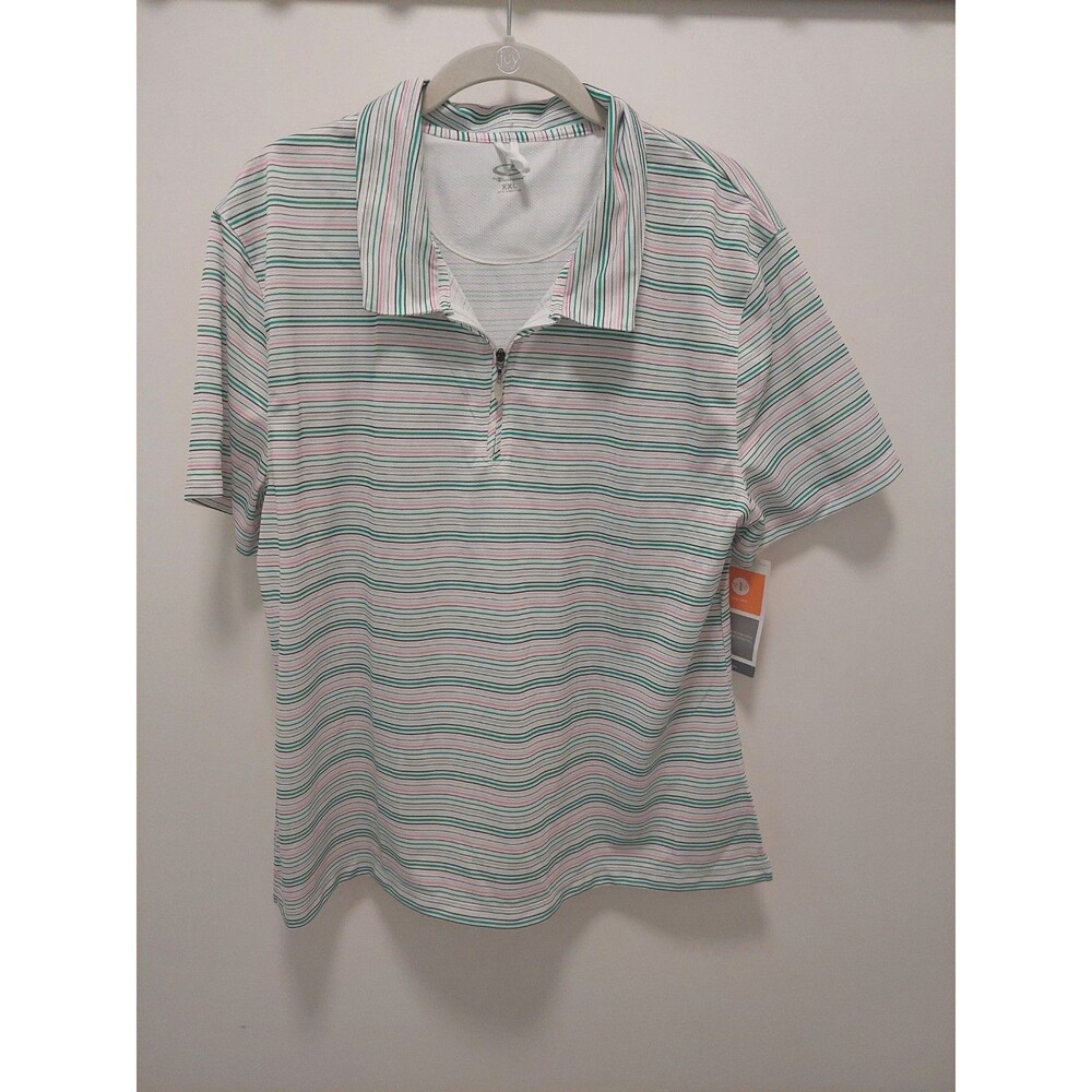 C9 Champion Golf Shirt Stipes With Zipper Womens XXL NWT